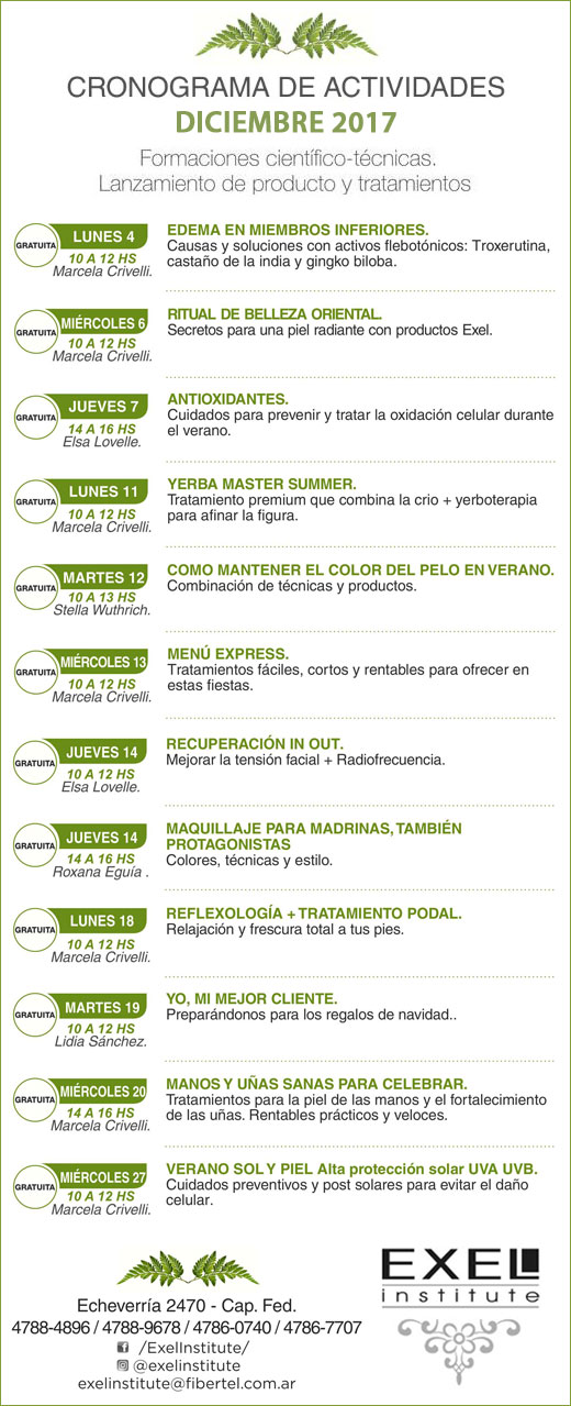 EXEL INSTITUTE CRONO DICIEMBRE 2017