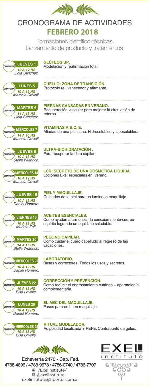 EXEL INSTITUTE CRONO FEBRERO 2018