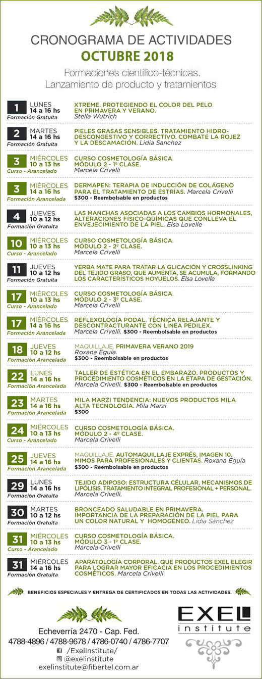 EXEL INSTITUTE CRONO OCTUBRE 2018