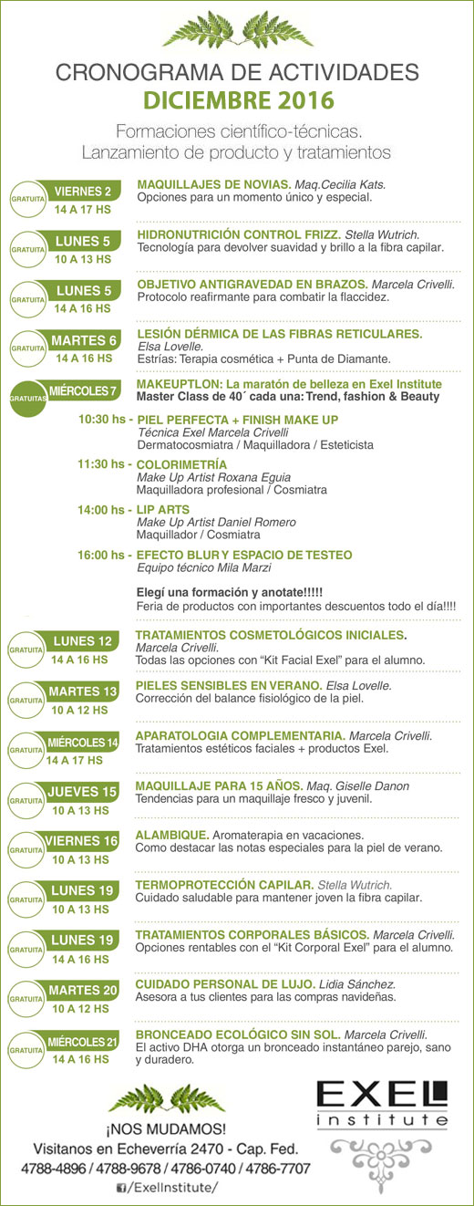 EXEL INSTITUTE CRONO DICIEMBRE 2016